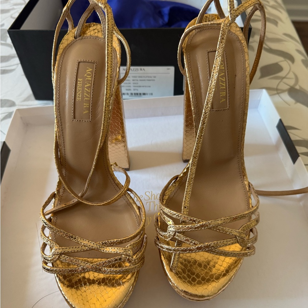 Aquazzura Gold Women's Strappy Sandals
